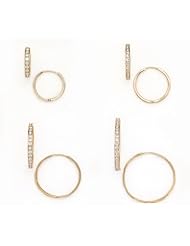 14k Yellow Gold Round CZ Huggie Earrings 19 23 28 33 MM