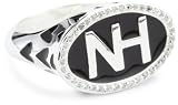 Nicky Hilton Sterling Silver Initial Ring With Enamel, Size 7