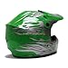 TMS® Youth Green Flame Motocross ATV Mx Off-road Dirt Bike Helmet DOT (Large)