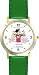 All of THE 7 HABITS #3 - White Youth (English Text) - DELUXE TWO-TONE WATCH from THE 7 HABITS - WATCH COLLECTION BY WATCHBUDDY&reg; - Arabic Numbers - Green Leather Strap-Size-Children's Size-Small ( Boy's Size & Girl's Size )