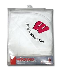 Wisconsin Badgers Hooded Baby Towel (White)