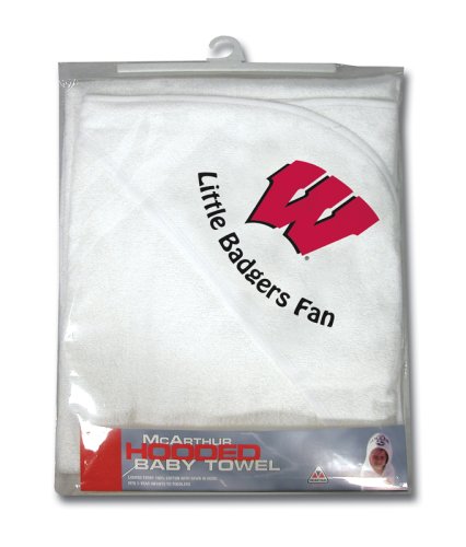 Wisconsin Badgers Hooded Baby Towel (White)