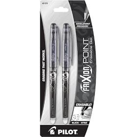 Pilot Frixion Point Erasable Gel Pen, 2-Pack, Extra Fine Point, Black, (31576)