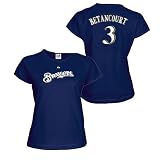 Yuniesky Betancourt Milwaukee Brewers Women's Navy Authentic Font T-Shirt by Majestic