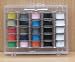 SELECTION OF THREADED BOBBINS 25 ASSORTED COLOUR BOBBINS IN SEE THROUGH STORAGE CASE CHECK THIS OUT