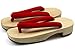 SPJ: Geta Japanese Woman's Traditional Wooden Cute Clogs Red Velvet Straps