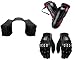 Auto Pearl Premium Quality Bike Accessories Combo Of Water Proof Bike Twin Saddle Bags Black. & Premium Quality Fox Motorcycle Riding Elbow Guard (Black Red, Set of 2) & MadBike 1 Pair of Hand Grip Gloves for Bike Motorcycle Scooter Riding - (Black L) RS.4227.00