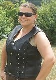 Cross Lace Leather Motorcycle Vest for Women