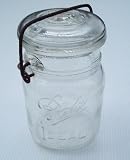 Antique Ball Ideal Pint Canning Jar with Wire Bail and Glass Lid