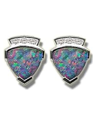 .12 ct 8mm Opal Doublet Trillion Earring