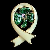 Irish Memorial Shamrock Pin Bereavement Remembrance Jewelry Brooch in Loving Memory