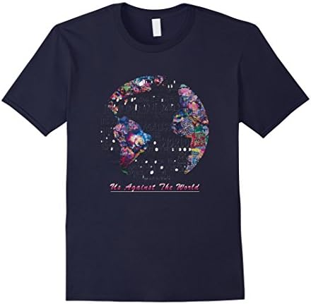 Men's Us Against The World shirt -High quality - original Small Navy