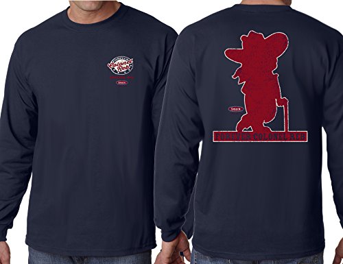 Ole Miss Football Fans. Colonel Reb Navy Long Sleeve T Shirt (Sm-5X)
