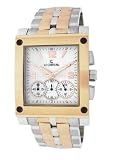 Le Chateau Men's T/T Watch w/Chrono & Military time "Sports Dinamica" Collection #5402MCHR (White Dial)