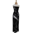 Strapless Beaded Evening Dress - Prom Dress, Party, Formal Gown by Sean Collection (1648) Black/Gun
