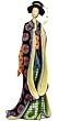 Wonderful Unique Simple Beautiful Gift Idea for Her - 18" Tall Hand Painted Geisha Figurine Statue w/ Pale Gold Sash