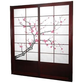 80 Double Sided Cherry Blossom Shoji Sliding Interior Door Kit