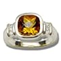 .09 ct Checkerboard Citrine Bezel Ladies Ring