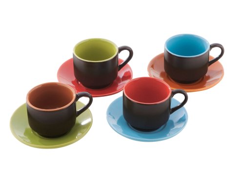 Mario Batali Espresso-Cups and Saucers, Set of 4