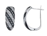 Black and White 5/8 Carat (ctw) Diamond Earrings in 14K White Gold