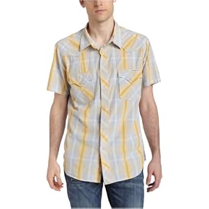 Lucky Brand Men's Ben Plaid Short Sleeve Western Top
