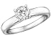 Engagement Ring: 14K White Gold 1/2 Carat (ctw) Diamond Solitaire Ring (Certified)