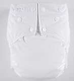 White Snap All In One AIO One Size Cloth Diaper by Mommy's Touch