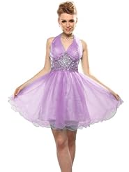 Cocktail Short Halter Fitted Tulle Homecoming Dress/Mini Dress 