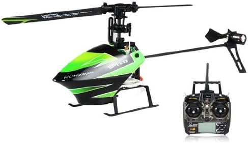 WLtoys V955 2.4GHz Remote Control 4-Channel RC Flybarless Helicopter with Right/Left Hand Switch Remote Control (Green)
