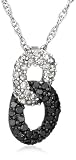 Sterling Silver Black and White Diamond Figure-Eight Pendant, (0.76 cttw)