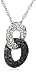 Sterling Silver Black and White Diamond Figure-Eight Pendant, (0.76 cttw)