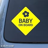 BABY ON BOARD - Child Warning - Car, Truck, Notebook, Vinyl Decal Sticker #1100 | Vinyl Color: Yellow