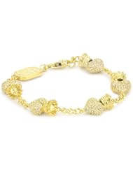 King Baby 18K Vermeil 3D Pave Cubic-Zirconia Crowned Heart Motif Bracelet