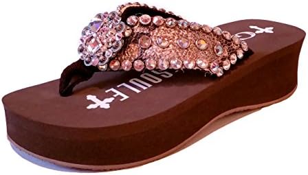 Gypsy Soule Women's Brenda Chocolate Platinum Snake Wedge Sandals (9)