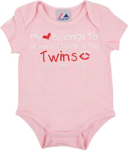 Minnesota Twins Newborn/Infant Girls Pink 'My Heart Belongs To' Creeper
