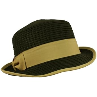 Ladies Beach Summer Bucket Flat Top Porkpie Fedora Crusher Sun Cap Hat Black