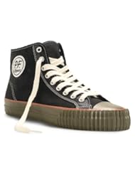 PF Flyers Mens Center Hi Skate Shoe,Black Canvas,9.5 D US