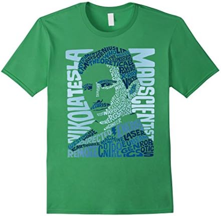 Men's Nikola Tesla Mad Shirt Tee T-shirt XL Grass