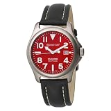 Momentum Mens 1M-SP00R2 Atlas Red Dial Black Nautica Leather Watch