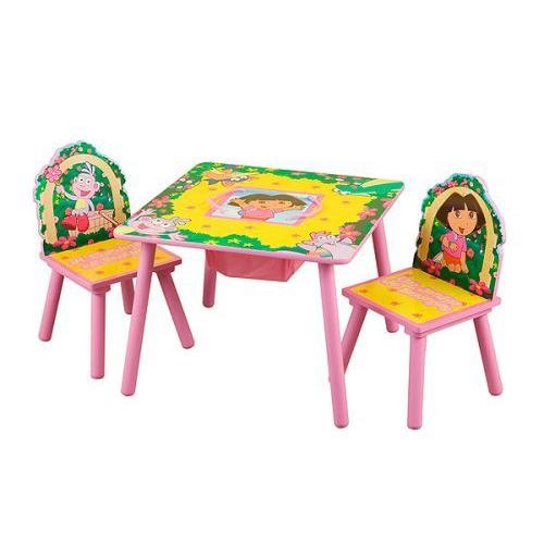 Childrens Toyshop  Toys : Delta Enterprise Nickelodeon Dora the Explorer Table and Chair Set with Restickables