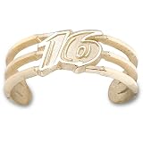 14K Yellow Gold Officially Licensed Greg Biffle "#16" NASCAR Toe Ring