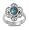 Sterling Silver 19mm Flower Turquoise Stone Ring (Size 6 - 9) - Size 6