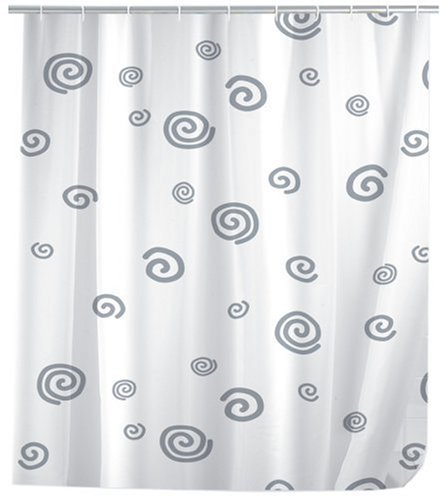 WENKO 19156100 Duschvorhang Schnecke - hochwertiges Textilgewebe, 240 x 180 cm
