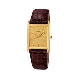 Seiko Mens Dress Brown Leather Strap Watch #SNF670 by Seiko
