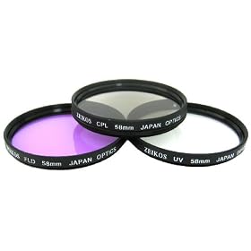 Zeikos ZE-FLK58 58mm Multi-Coated 3 Piece Filter Kit (UV-CPL-FLD) by Zeikos