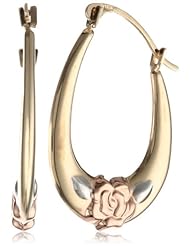 10k Tri-Color Gold Stampato Hoop Earrings
