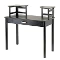 Liso Writing Desk with 2 Hutches - Espresso
