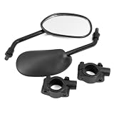 Black Bicycle Motorcycle Bar End Handle Bar Hand Grip Rear View Mirrors w/ Adjuster mount Aluminum Clamp For Honda Shadow Aero Spirit VLX VTX VT CM CB CMX Yamaha Drag Star Road Suzuki Boulevard GN GP Maruder VS VZ Kawasaki Eliminator Zephyr ZL
