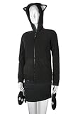 Emily The Strange Pullover Hoody Emily Classic Kittie Hoody, schwarz