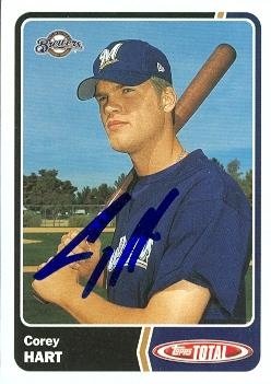 Corey Hart Autographed/Hand Signed MLB Baseball Card (Milwaukee Brewers) 2003 Topps Total #234